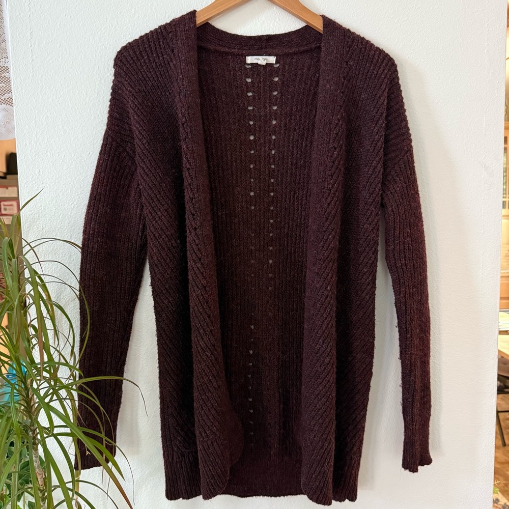 Maurice’s Women’s XS Drop Shoulder Burgundy Knit Cardigan